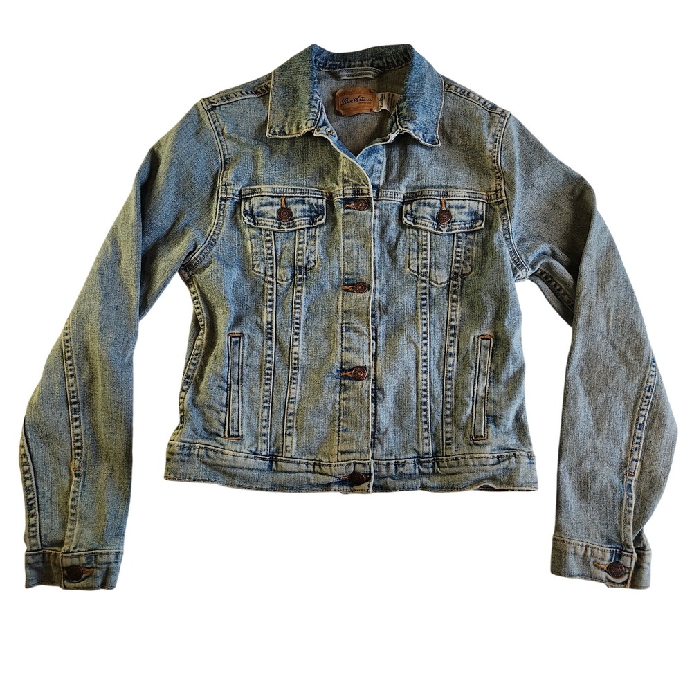 LEVI'S Strauss‎ Denim Jacket Youth XXL 18/20 Womens Small Blue Stone Wash Retro